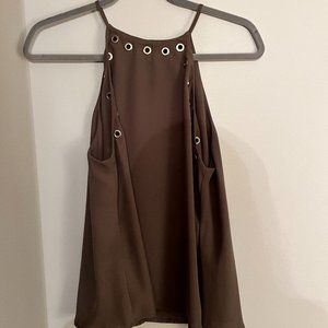 Lulus Halter Olive Green Top
